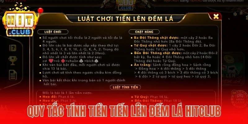 Quy tắc tính tiền Tiến Lên Đếm Lá Hitclub
